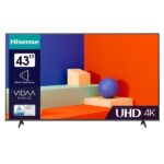 TV DLED 43" - HISENSE 43A6K, UHD 4K, Quad Core/MT9602, Smart TV, DVB-T2 (H.265), Negro