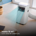 Aire acondicionado portátil - CECOTEC ForceClima 7400 Soundless Touch, 7000 fg/h, 2 velocidades, 15 m², 65 dB(A), Multicolor - Imagen 4