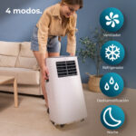 Aire acondicionado portátil - CECOTEC ForceClima 7400 Soundless Touch, 7000 fg/h, 2 velocidades, 15 m², 65 dB(A), Multicolor - Imagen 6