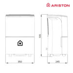Deshumidificador - ARISTON DEOS 21S LITROS, 3 l, 52 m², Blanco - Imagen 2