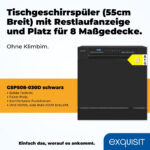 Lavavajillas compacto - EXQUISIT GSP508-030D, 8 servicios, 7 programas, 550 mm - Imagen 2