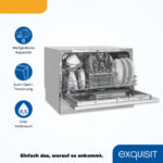 Lavavajillas compacto - EXQUISIT GSP206-030D, 7 programas, 55 cm, Silver - Imagen 3