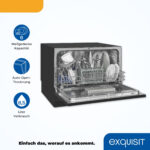 Lavavajillas compacto - EXQUISIT GSP206-030D, 6 servicios, 7 programas, 55 cm, Negro - Imagen 3