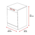 Lavavajillas - Samsung DW60M6050FS, 14 servicios, 7 programas, 59.8 cm, Función Higiene, Configuración Flexible, Inox - Imagen 2