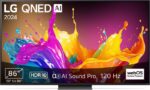 TV QNED 86" - LG 86QNED86T6A.AEU, UHD 4K, Procesador Inteligente 4K α8, Smart TV, DVB-T2 (H.265), Negro