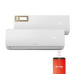 Split 2x1 - EVVO Clima WIFI 2x1 18.000 BTU (9.000 + 12.000), 21000 fg/h, Función Inverter, Blanco