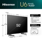 TV LED 55" - HISENSE 55U6NQ, UHD 4K, Quad Core/MT9603, Smart TV, Negro - Imagen 6