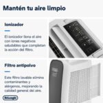 Deshumidificador - De'Longhi Tasciugo AriaDry Light DNS65, Extracción de 6 l/día, Depósito de 2.8 l, Superficie máxima 75 m³, Ionizador, Gris - Imagen 3
