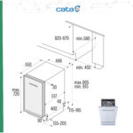 Lavavajillas integrable 45 cm - CATA LVI 48010, 10 servicios, 8 programas, 44,8 cm, Blanco - Imagen 7