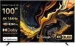 TV QLED 100" - Xiaomi TV Max 100, QLED 4K, Smart TV con Google, 120-240Hz, Dolby Vision - Atmos, Gris oscuro