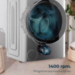 Lavadora carga frontal - CECOTEC Bolero DressCode 8800 Inverter Steel A, 8 kg, 1400 rpm, 16 programas, Multicolor - Imagen 4