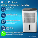 Deshumidificador - ERIKSSØN 16L/24h Dry Pro Plus, 1,8 l, 70 m², Blanco - Imagen 2