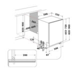 Lavavajillas integrable - Whirlpool WI 7020 PF, 14 cubiertos, 8 programas, 60 cm, Tercera bandeja, PowerClean Pro, Sin panelar - Imagen 2