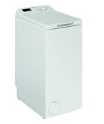 Lavadora carga superior - Indesit BTW S72200 SP/N, 7 kg, 1200 rpm, RapidWash, Balance de Agua Plus13 programas, Blanco