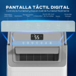 Deshumidificador - HOMCOM 821-040V90WT, 5,5 l, 100 m², Blanco - Imagen 4