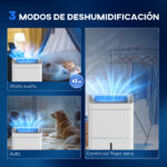 Deshumidificador - HOMCOM 821-040V90WT, 5,5 l, 100 m², Blanco - Imagen 5