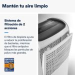 Deshumidificador - De'Longhi Tasciugo Aria Dry DDSX225, Extrae 21 l/día, Capacidad 2 l, Superficie 90m³, Función swing, Anticongelante, LCD, Blanco - Imagen 3