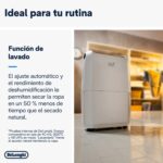 Deshumidificador - De'Longhi Tasciugo Aria Dry DDSX225, Extrae 21 l/día, Capacidad 2 l, Superficie 90m³, Función swing, Anticongelante, LCD, Blanco - Imagen 4