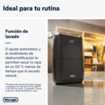 Deshumidificador - De'Longhi Tasciugo AriaDry DDSX220WFA, Extracción de 21 l/día, Capacidad 5 l, Superficie 90 m³, Secado ropa, Wifi integrado, Negro - Imagen 5