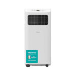 Aire acondicionado portátil - HISENSE APC07KV, 7000 fg/h, 2 velocidades, 18 m², 63 dB(A), Blanco