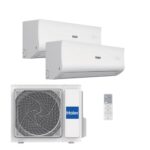 Aire acondicionado Split 2 x 1 - HAIER Tide-R, 2752 fg/h, Función Inverter, Blanco
