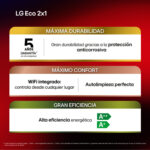 Aire acondicionado Split 2 x 1 - LG 2X1PLUS912.SET, 3526 fg/h, Función Inverter, Blanco - Imagen 4