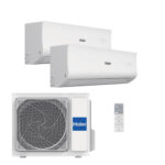 Aire acondicionado Split 2 x 1 - HAIER Tide-R, 2322 fg/h, Función Inverter, Blanco