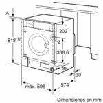 Lavadora integrable - Siemens WI14W542ES, 8 kg, 1400 rpm, 12 Programas, Sin panelar - Imagen 2
