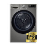 Secadora bomba de calor - LG RH90V9PV2N, Independiente, 9kg, 14 programas, Acero Inoxidable