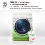 Secadora bomba de calor - LG RH90V9PV2N, Independiente, 9kg, 14 programas, Acero Inoxidable - Imagen 7