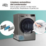 Secadora bomba de calor - LG RH90V9PV2N, Independiente, 9kg, 14 programas, Acero Inoxidable - Imagen 8