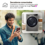 Secadora bomba de calor - LG RH90V9PV2N, Independiente, 9kg, 14 programas, Acero Inoxidable - Imagen 9