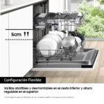 Lavavajillas integrable - Samsung DW60M6040BB/EO, 13 servicios, 6 programas, 59.5 cm, Función Higiene, Configuración Flexible, Sin Panelar - Imagen 6