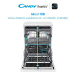 Lavavajillas - Candy Rapido' CF 5C7F1W, 15 servicios, 8 programas, Inicio Diferido, Motor Inverter, 60 cm, Conectividad Wi-Fi, Blanco - Imagen 10