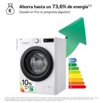 Lavadora carga frontal - LG F4WR5009A6W, Serie 500, 9kg, 1400rpm, 12 programas, AI Direct Drive™, vapor Steam™, Blanco - Imagen 3