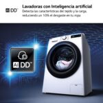 Lavadora carga frontal - LG F4WR5009A6W, Serie 500, 9kg, 1400rpm, 12 programas, AI Direct Drive™, vapor Steam™, Blanco - Imagen 5
