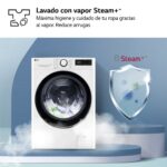 Lavadora carga frontal - LG F4WR5009A6W, Serie 500, 9kg, 1400rpm, 12 programas, AI Direct Drive™, vapor Steam™, Blanco - Imagen 6