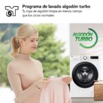 Lavadora carga frontal - LG F4WR5009A6W, Serie 500, 9kg, 1400rpm, 12 programas, AI Direct Drive™, vapor Steam™, Blanco - Imagen 7