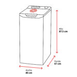 Lavadora carga superior - Midea MF100T70B/W-ES, 7 kg, 1200 rpm, 15 Programas, Monitor LED, Blanco - Imagen 2