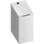 Lavadora carga superior - Midea MF100T80B/W-ES, 8 kg, 1300 rpm, 15 programas, Display, Blanco