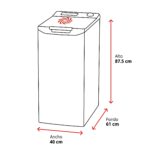 Lavadora carga superior - Midea MF100T80B/W-ES, 8 kg, 1300 rpm, 15 programas, Display, Blanco - Imagen 2