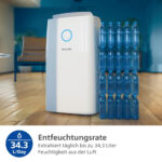 Deshumidificador - PHILIPS 3000 series DE3306/11, 4 l, 150 m³, Gris claro, Blanco - Imagen 9