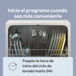 Lavavajillas compacto - Candy Rapido' CP 6E51LW, 6 servicios, 5 programas, 45 cm, Media carga, Blanco - Imagen 9