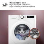 Lavadora secadora - LG F4DR5009A3W, Serie 500, 9kg/6kg, 1400 rpm, 12 programas, Blanco - Imagen 8