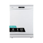 Lavavajillas - Hisense HS622E10W, 13 servicios, 7 Programas, 59.8 cm, Media carga, Blanco