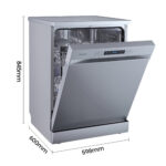 Lavavajillas - Hisense HS622E10X, 13 servicios, 7 Programas, 59.8 cm, Media carga, Inox - Imagen 2