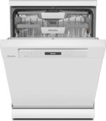 Lavavajillas - Miele G7600SCBRWS, 14 cubiertos, 9 programas, 60 cm, Bandeja de servicios, Wifi, Dosificación automática, Blanco