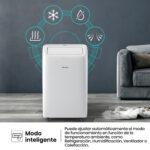 Aire acondicionado portátil - Hisense APC09QC, 2236 fg/h, 3 velocidades, Deshumidificador, Super Cool, Mando a distancia, Kit Ventana, Wi-Fi, Blanco - Imagen 9