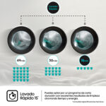 Lavadora carga frontal - Hisense WF3S9043BW3, 9 Kg, 1400 rpm, 14 programas, WiFi&Bluetooth, Clase A-30%, Blanco - Imagen 10