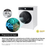Lavadora carga frontal - Samsung WW11DB7B94GEU3, 11 kg, 1400 rpm, Autodosificación, AI EcoBubble™, Función WiFi con SmartThings™, Blanco - Imagen 10